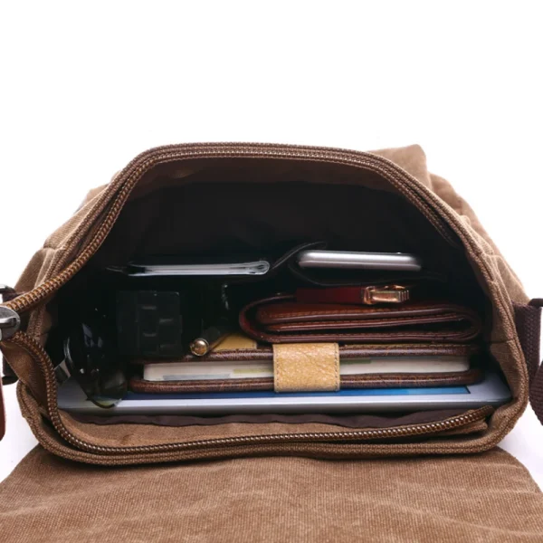 Scione Men Business Messenger Bags For Men Shoulder Bag Canvas Crossbody Pack Retro Casual Office Travel Bag Vintage Retro Bags - Image 3