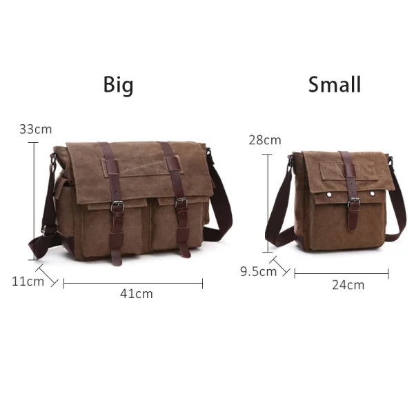 Scione Men Business Messenger Bags For Men Shoulder Bag Canvas Crossbody Pack Retro Casual Office Travel Bag Vintage Retro Bags - Image 6