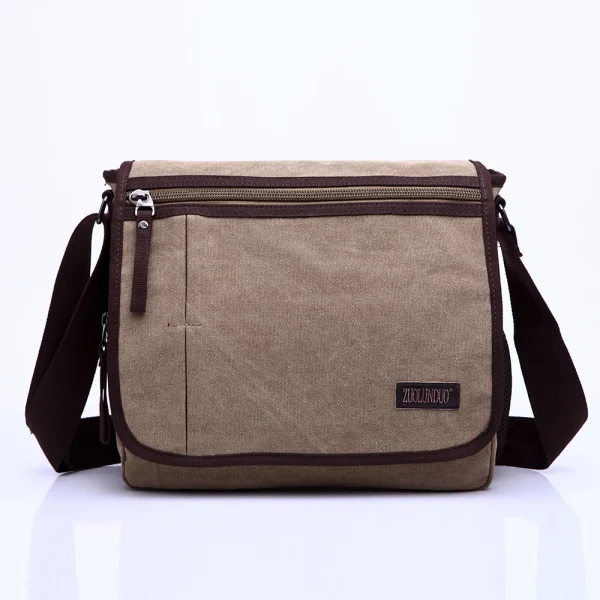 Canvas Messenger Satchel Bags Buckle Casual Portable Shoulder Bag Briefcase Travel Bags Korean Trend Simple Pack For Men