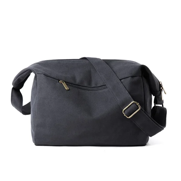 Canvas Messenger Bag for Men 14 inch Laptop Shoulder Bag with Zipper Retro Hobo Bag for Male Female - Image 5