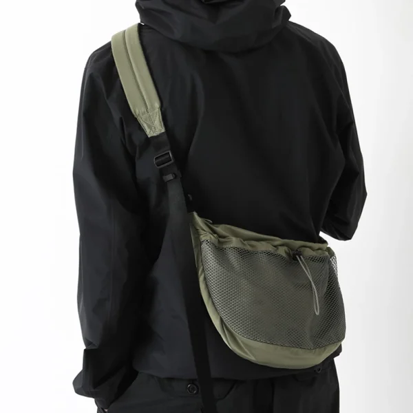 Japanese Street Nylon Mesh Messenger Bag Man Casual Crossbody Bag Unisex Sports Large Capacity Shoulder Bag IP Backpack 2023