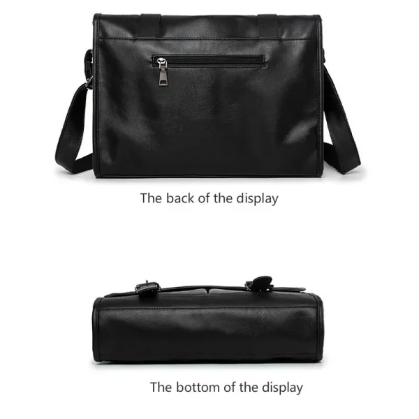 Soft Leather Men's Messenger Bags Luxury Brand Designer Satchels Mens Business Fashion Shoulder Bag Men PU Leather Crossbody Bag - Image 5