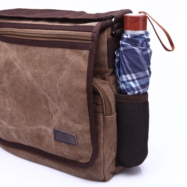 Canvas Messenger Satchel Bags Buckle Casual Portable Shoulder Bag Briefcase Travel Bags Korean Trend Simple Pack For Men - Image 4